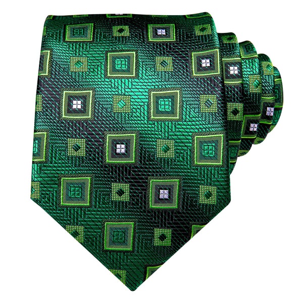 Slemankab Men’s Green Mixer Square Silk Tie – Bold & Stylish Design