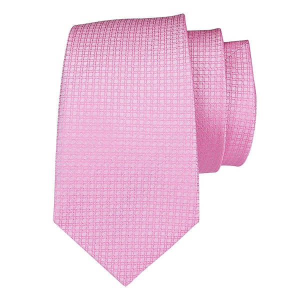 Slemankab Men’s Pink Plaid Luxury Silk Tie – Elegant & Timeless Design