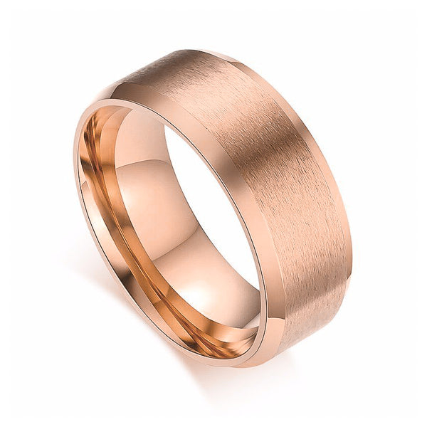 Slemankab Men’s Simple Rose Gold Band Ring – Sleek & Elegant Design